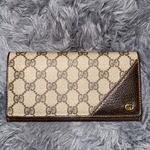Vintage Gucci Beige and Brown Wallet